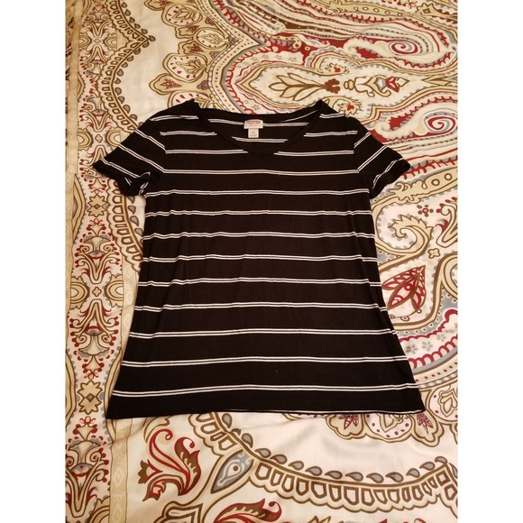 Mossimo Supply Co. Tops - **ABOUT TO DONATE** Mossimo Black and White Striped Soft V-Neck T-Shirt